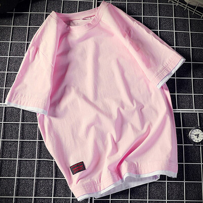 

Toponeto Mens Solid Color Pure Cotton Round Neck Slim Fit Short Sleeve Top Shirt Blouse