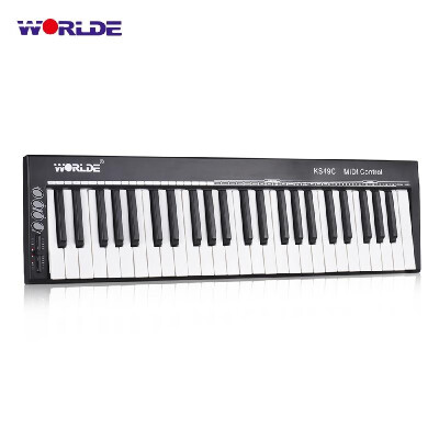 

WORLDE KS49C-A 49-Key USB MIDI Keyboard Controller Built-in Sound Source with 635mm Pedal Jack MIDI Out