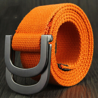 

Men&Women weaving Canvas belt fashion high quality Alloy Double ring buckle Men belt outdoor casual cowboy pants belt