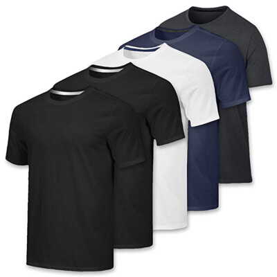 

Nomeni Men 5PC Short Sleeve Yoga Tops Quick-dry Sports Solid Tops Summer Sportswear