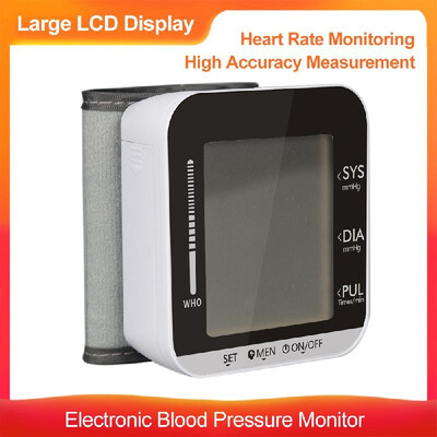 

Wrist Type Electronic Blood Pressure Monitor with Heart Rate Detection Fully Automatic Sphygmomanometer Digital LCD Blood Pressure