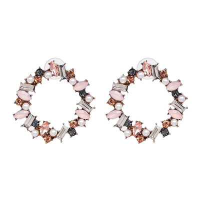 

JURAN Brand Hot Sale Bohemia Shiny Drop Earrings For Bridal Fashion Ethnic Charm Floral Statement Earrings Rhinestone Earrings