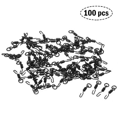 

30PCS 50PCS 100PCS Fishing Swivels Snaps Steel Rolling Swivel Connector Fishhook Tackle Kit
