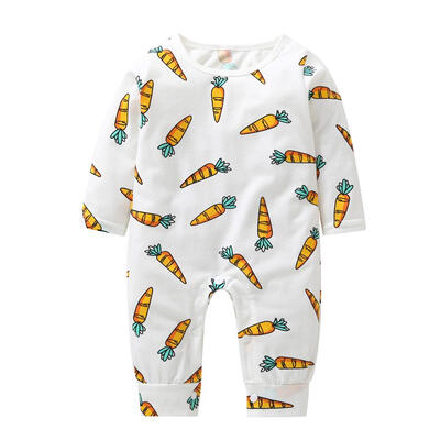 

Baby Boy Girl Long Sleeved Cartoon Jumpsuit Print Newborn Romper Clothes