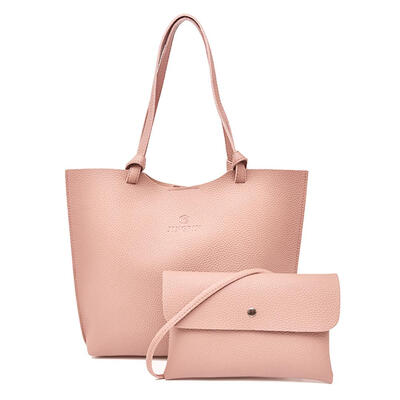 

Litchi Solid Color Shoulder Shopping Handbags Women Leather Crossbody Totes