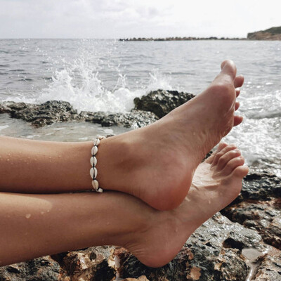 

AliExpress new natural shell anklet boho hand-woven shell anklet men&women universal