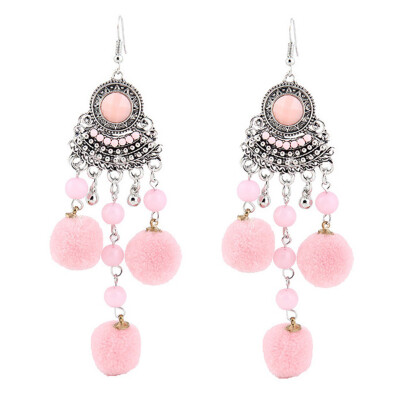 

Creative Women Personalized Creative Jewelry Pompon Multicolor Earrings New Accessories