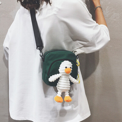 

Canvas small bag handbags new 2019 simple printed small cloth bag casual girl small fresh shoulder Messenger bag