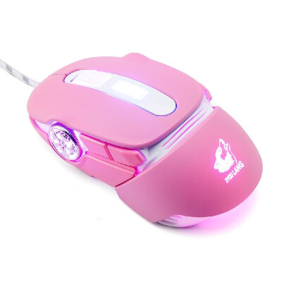 

Free Wolf Wired Mechanical Mouse Macro Programming Game Mouse with 4 adjustable DPI for Game&Office Use Pink