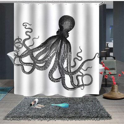 

〖Follure〗Popular Waterproof Shower Curtain With 12 Hooks Printed Bathroom 180x180cm