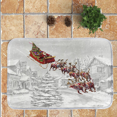 

Toponeto Christmas Festival Entrance Door Bathroom Mat Indoor Bath Decor