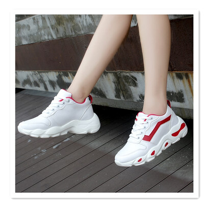 

2018 spring&autumn new thick-soled lace color matching womens shoes autumn&winter retro wedge with womens shoes