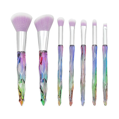 

Toponeto 7 Pcs Crystal And Diamond Transparent Handle Cosmetic Brush Set
