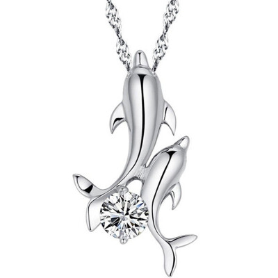 

Jewelry dolphin Lovers Necklace with zircon diamond lady Necklace