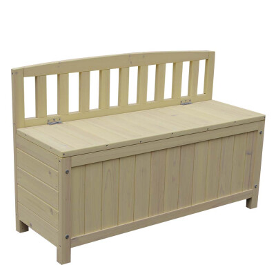 

Outdoor Fir Wood Courtyard Bench with Storage Box