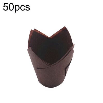 

50Pcs High Temperature Resistant Cake Paper Cup Tulip Muffin Baking Case Liners