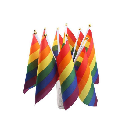 

Rainbow Hand Waving Flag Polyester 210140mm Gay Flags for Love