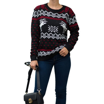

Women Autumn Fashion Concise All-match Cartoon Pattern Long Sleeve Christmas Pullover Sweater