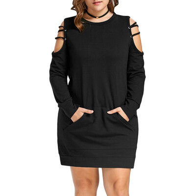 

Ladder Cut Out Plus Size Open Shoulder Dress
