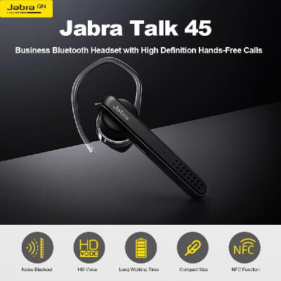 

Jabra Talk 45 Bluetooth Headset Business Earphone High Definition HD Hands-Free Calls Dual Mic Noise Cancellation