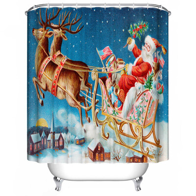 

Gobestart Christmas Waterproof Polyester Bathroom Shower Curtain Decor With Hooks New A