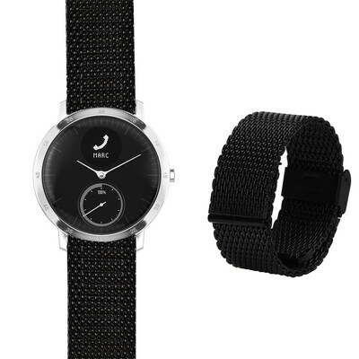 

〖Follure〗20mm Milanese Stainless Steel Watch Band For Withings Steel HR 40mm Case 2016 BK