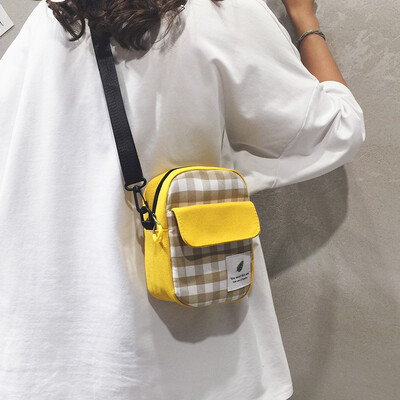 

Summer Messenger bag net red packet wild ins plaid canvas bag handbag 2019 new fashion shoulder bag