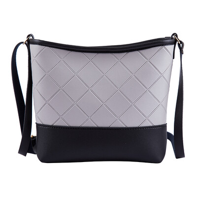 

2018 New Style Fashion Patchwork Women Messenger Cross Body Bucket Shoulder Handbag Tote Mini PU Leather Plaid