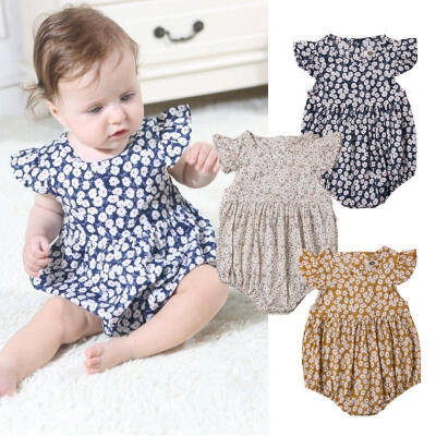 

Newborn Baby Girls Floral Romper Jumpsuit Bodysuit Outfits Clothes Summer USA