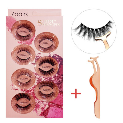 

7 Pairs Black Long Sparse Cross False Eyelashes Fake Eye Lashes Extensions Makeup Tools for stage