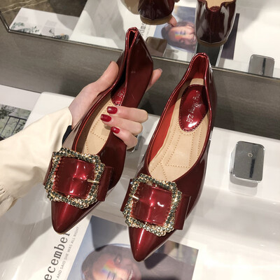 

Pointed Single Shoe Girl Summer Sennu Baitai Flat Bottom Bean Shoes Chic Korean Version Fairy Shoes