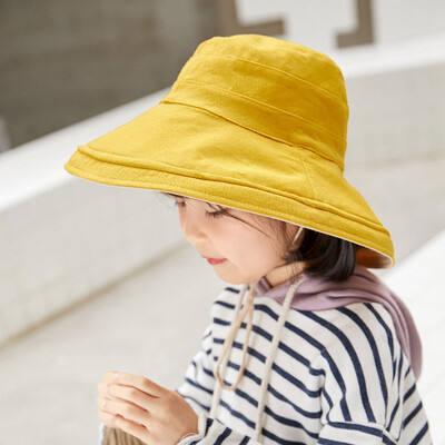 

Summer Boys Girls Baby Toddler Cotton Sun Hat Outdoor Travel Beach Wide Brim Bucket Hat Cap