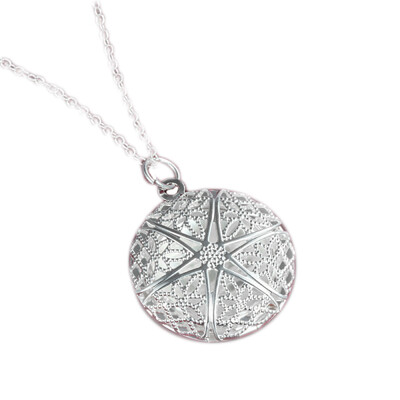 

Royal 925 Plated Sliver Photo Frame Pendant Hollow Out Necklace Chain Jewelry Accessories