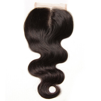 

8A Malaysian Virgin Human Hair Body Wave Lace Closure 4x4inch Middle part