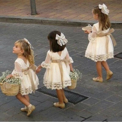 

Baby Girl Toddler Party Tutu Dress Pageant Wedding Birthday Princess Sundress