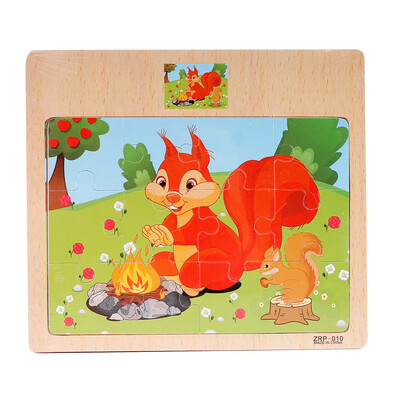 

Tailored Wooden Jigsaw Puzzle toy Children Cartoon Animal Traffic Learning Puzzle Toys