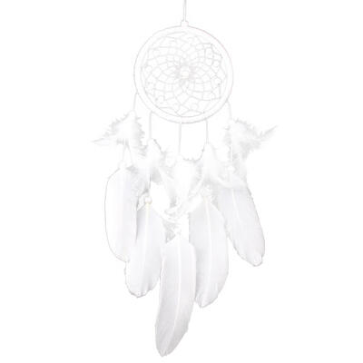 

White Feather Dream Catcher Feather Bead Hanging Decoration Ornament
