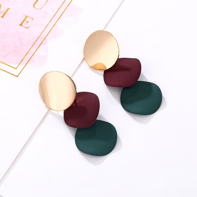 

Minimalist Big Round Drop Earrings for Women Geometric Metal Paint Circle Dangle Earrings Trendy Party Jewelry Wholesale