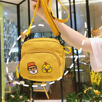 

Ins Bag Canvas Bag Girl with One Shoulder Slant Bag University Students Japanese Department Printing Cute Korean Version Ancient