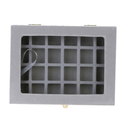 

24 Grid Ring Ear Studs Foam Box Pack Show Collection Jewel Case