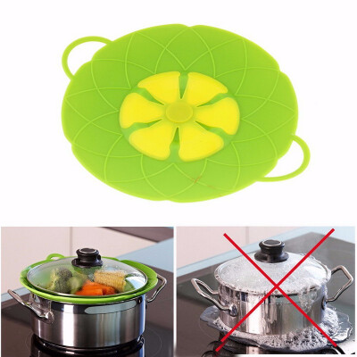 

Multi-function Cooking Tools Flower Cookware Parts Green Silicone Boil Over Spill Lid Stopper Oven Safe for PotPan Cover 10