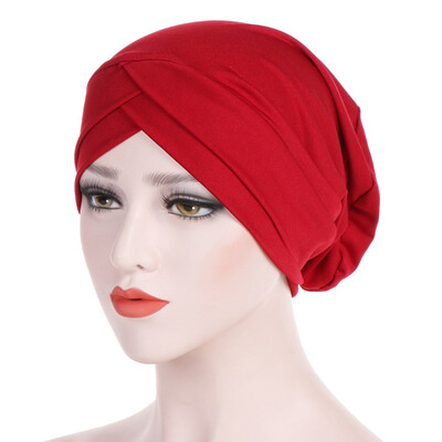 

Women Turban Hijab Cap Islamic Head Wrap Elastic Bandanas Cancer Chemo Cap Head Scarf For Hair Loss Accessories