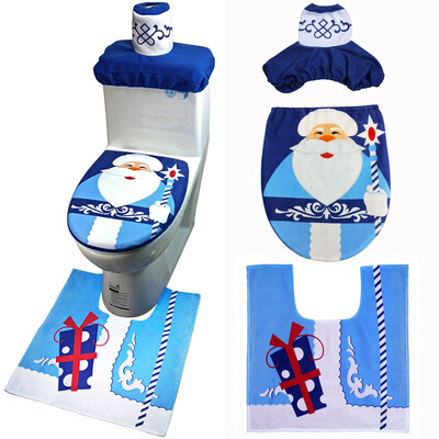 

Siaonvr 3PCS Set Fancy Snowman Toilet Seat Cover&Rug Bathroom Set Christmas Decor