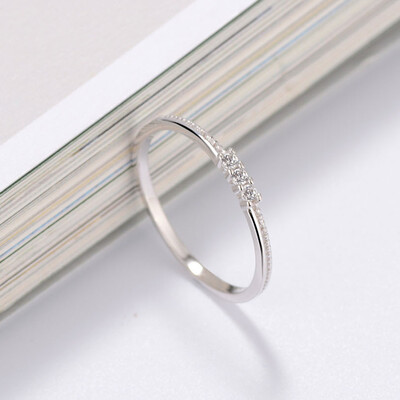

Minimalist Tail Ring Diamonds Ring Zirconia Simple Rings for