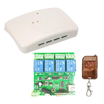 

eWeLink 433Mhz Smart Remote Control Wireless Switch Universal Module 4ch DC 5V 12V 32V Wifi Switch with Shell Timer Phone APP Remo