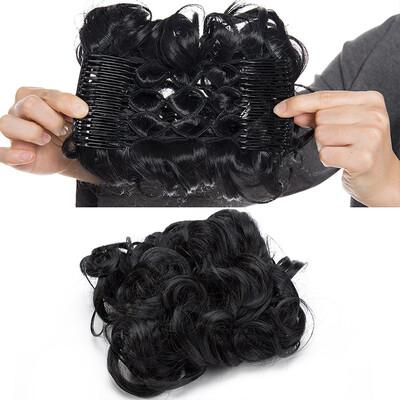 

Scrunchy Updo Combs Clip in Bun Claw Jaw on Donut Hairpiece Drawstring Wrap Around Straight Messy Wavy Chignons