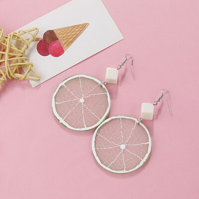 

Flashbuy Acrylic Lemon Statement Earrings for Women Lemon Pattern Round Earrings Pendientes Girls Jewelry Party Accessories