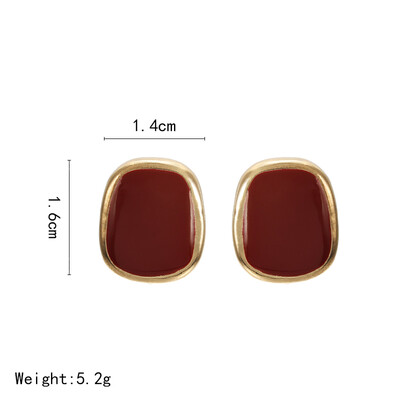 

2019 Contracted square color contrast color earrings female fashion lady geometric stud earrings Modern jewelry