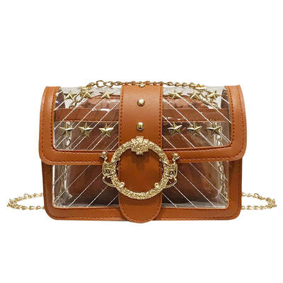 

2pcsset Stars Rivet Shoulder Handbags Clutch Women Clear Crossbody Bags