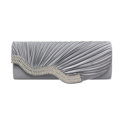 

Tailored Fashion Women Solid Ruched Party Bag Chain Phone Evening Bag